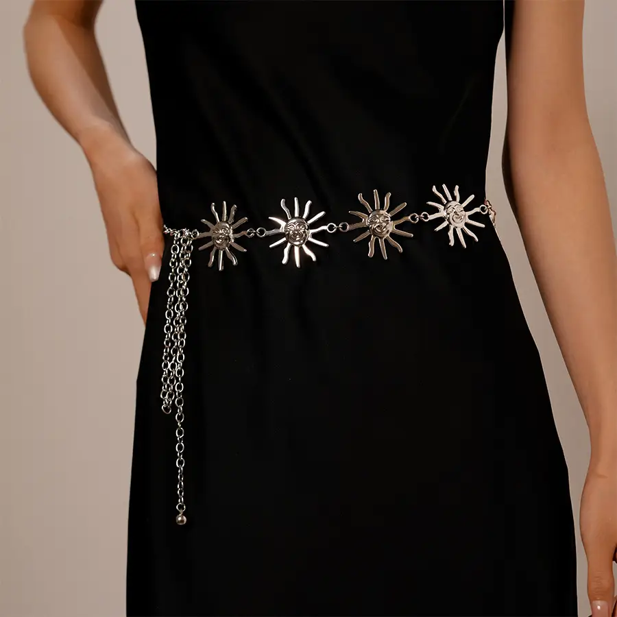 Retro Sun Chain for Women Gold Silver European Belt — feature 7