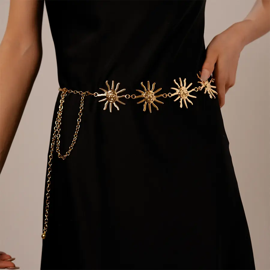 Retro Sun Chain for Women Gold Silver European Belt — feature 9
