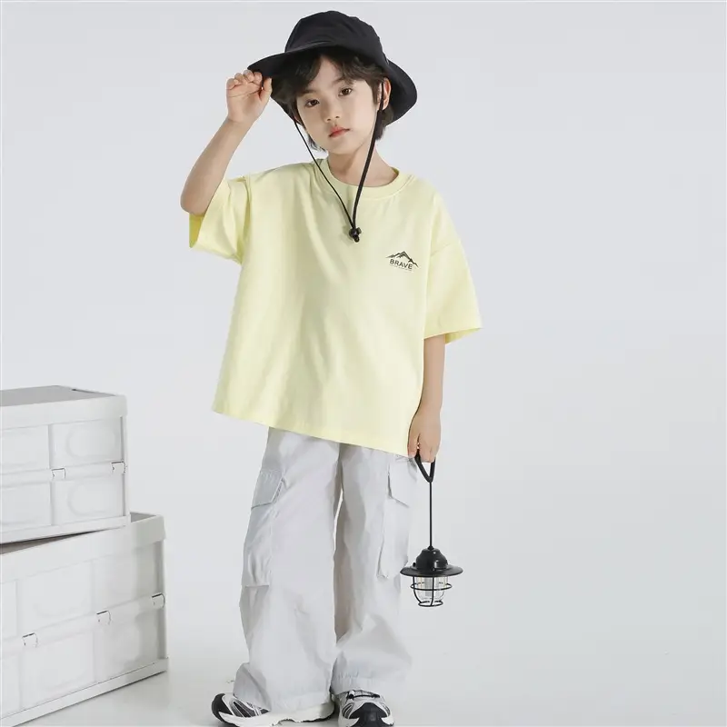 Haima Boys Pure Cotton Yellow Printed T-Shirt - Image 2