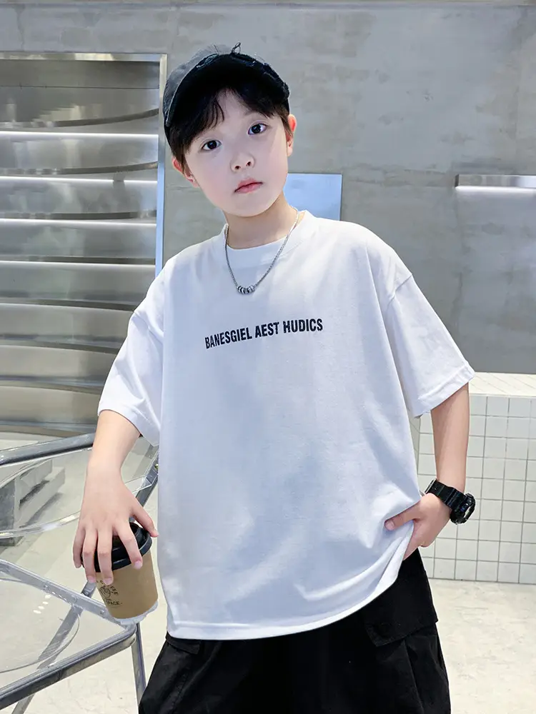 Kids Boys Short Sleeve Cartoon T-Shirt White - Image 4