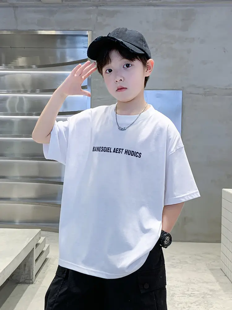 Kids Boys Short Sleeve Cartoon T-Shirt White - Image 6