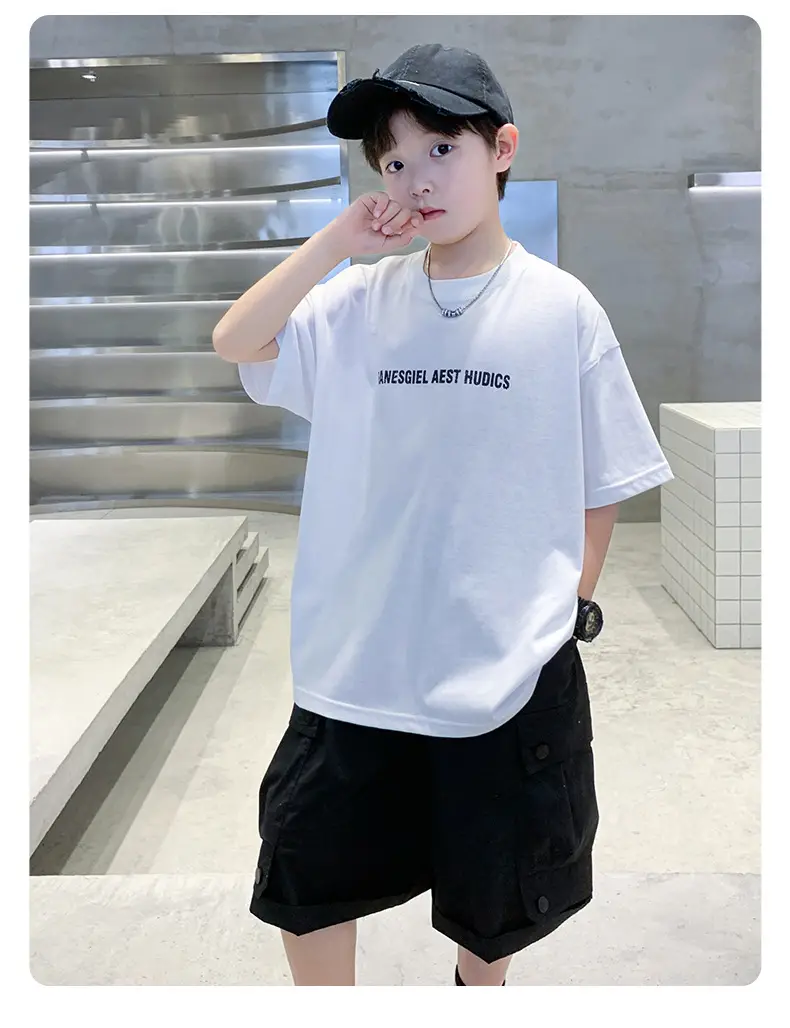 Kids Boys Short Sleeve Cartoon T-Shirt White — feature 20
