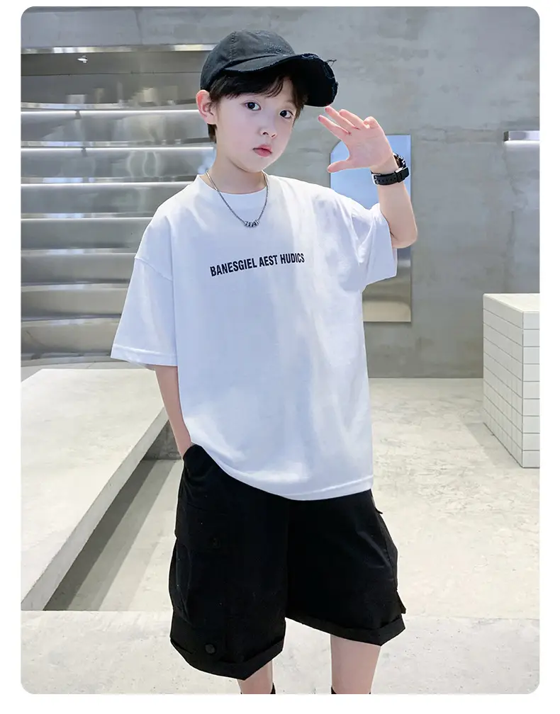 Kids Boys Short Sleeve Cartoon T-Shirt White — feature 21