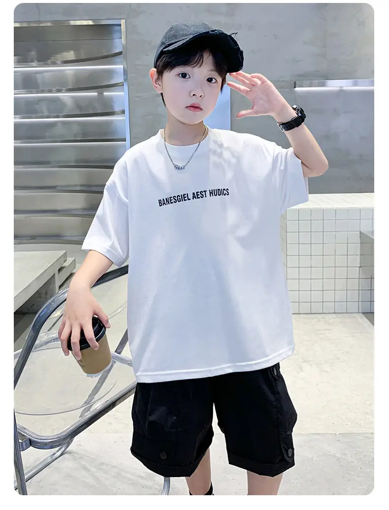 Kids Boys Short Sleeve Cartoon T-Shirt White — feature 24