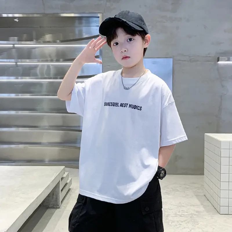 Kids Boys Short Sleeve Cartoon T-Shirt White — feature 3