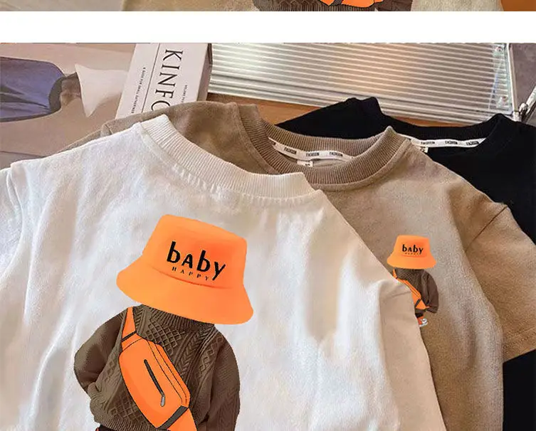 New Summer Cotton T-Strips for Boys Girls White Beige Black — feature 10