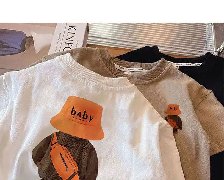 New Summer Cotton T-Strips for Boys Girls White Beige Black — feature 2
