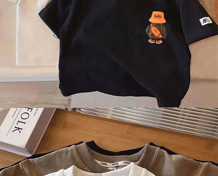 New Summer Cotton T-Strips for Boys Girls White Beige Black — feature 4