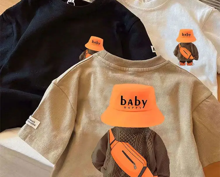 New Summer Cotton T-Strips for Boys Girls White Beige Black — feature 9
