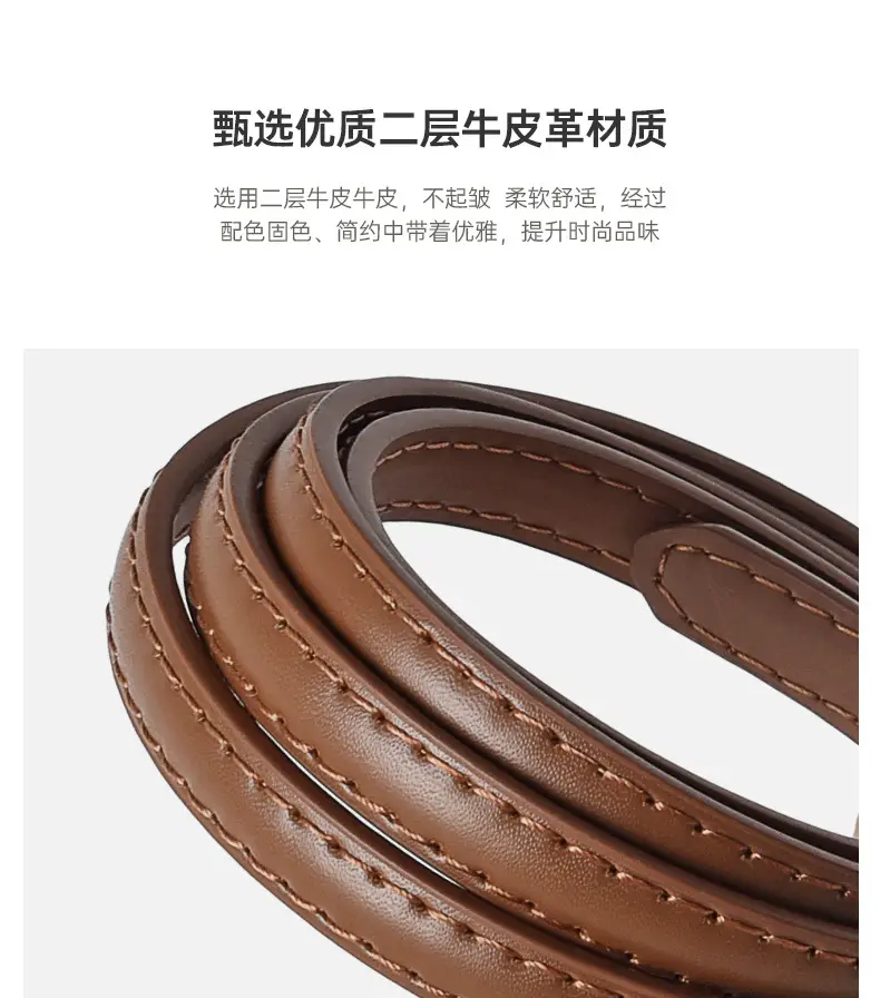 Genuine Leather Belt Set Black Brown White Adjustable Dangles — feature 6