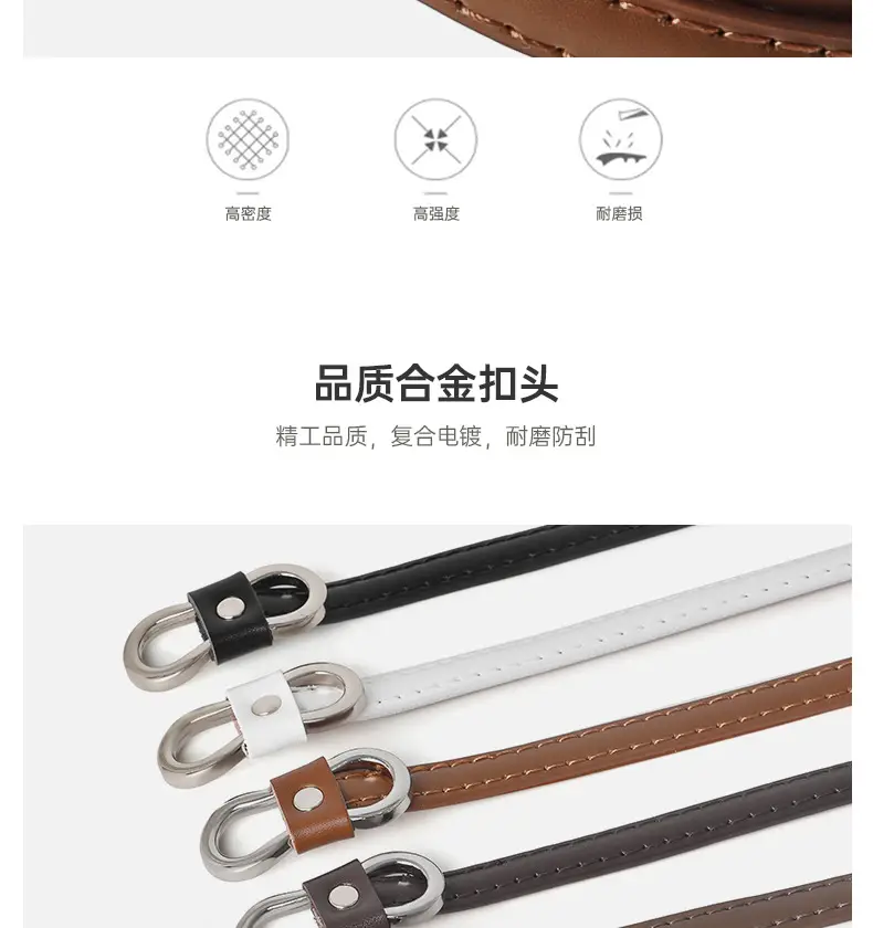 Genuine Leather Belt Set Black Brown White Adjustable Dangles — feature 7