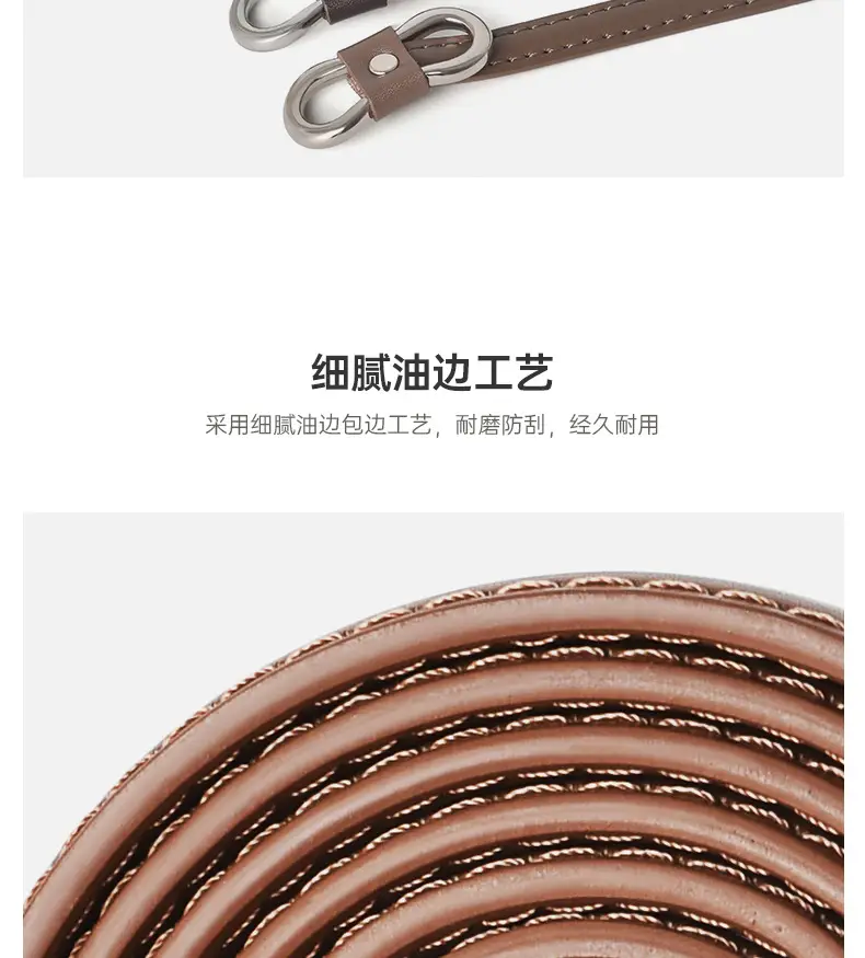 Genuine Leather Belt Set Black Brown White Adjustable Dangles — feature 8