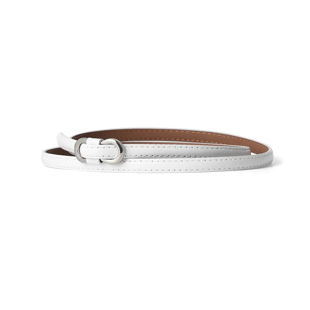 Genuine Leather Belt Set Black Brown White Adjustable Dangles