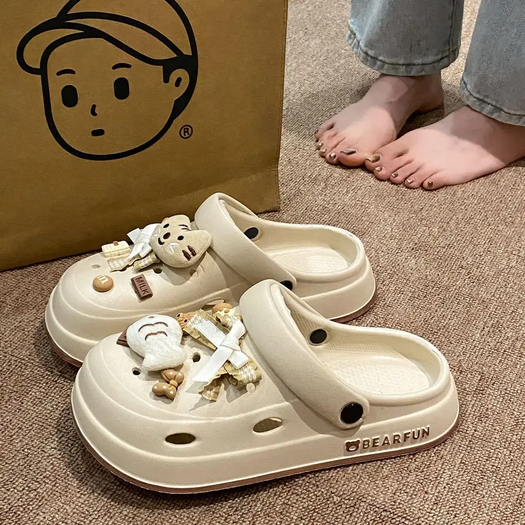 Eva Thick-Soled Clogs for Women, Summer Outer Wear, Non-Slip, Popular Cute Cat and Fish Toe-Toe Two-Wear Sandals - Image 39