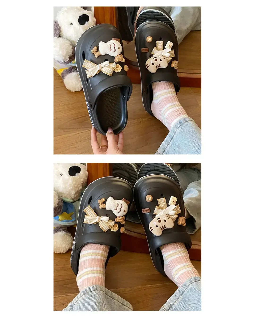 Eva Thick-Soled Clogs for Women, Summer Outer Wear, Non-Slip, Popular Cute Cat and Fish Toe-Toe Two-Wear Sandals — feature 12