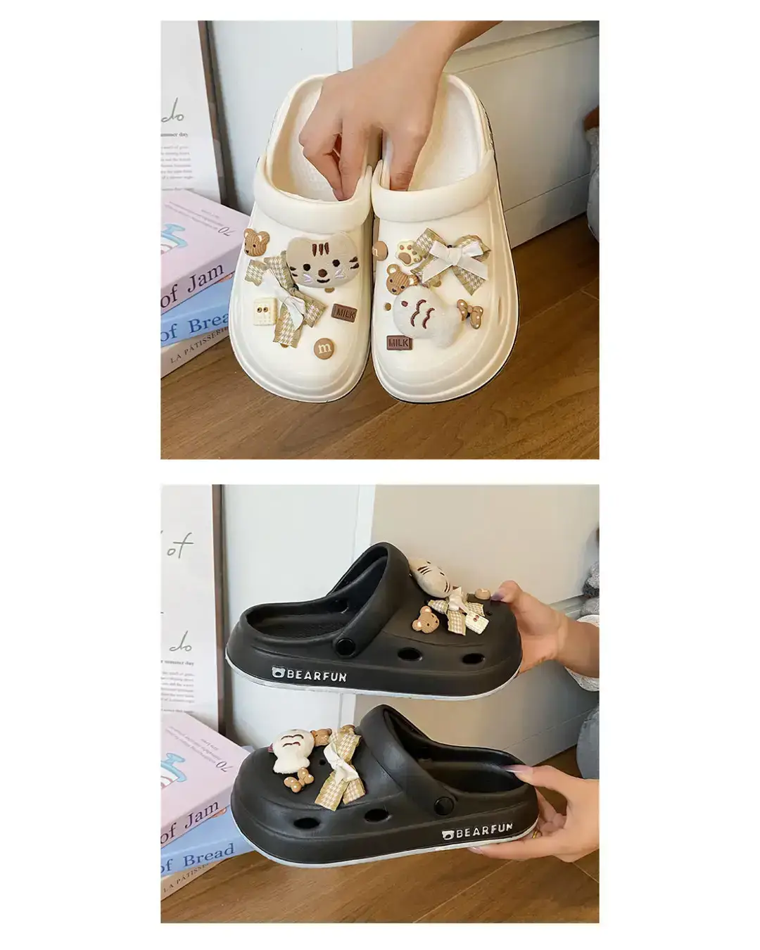Eva Thick-Soled Clogs for Women, Summer Outer Wear, Non-Slip, Popular Cute Cat and Fish Toe-Toe Two-Wear Sandals — feature 14