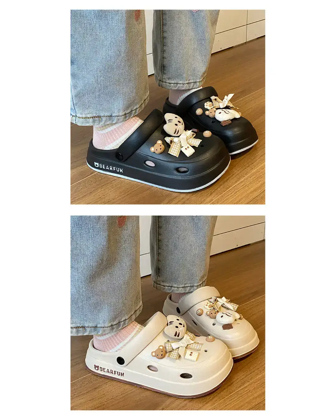 Eva Thick-Soled Clogs for Women, Summer Outer Wear, Non-Slip, Popular Cute Cat and Fish Toe-Toe Two-Wear Sandals — feature 16