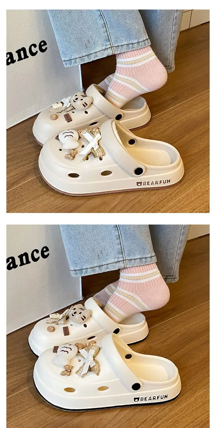 Eva Thick-Soled Clogs for Women, Summer Outer Wear, Non-Slip, Popular Cute Cat and Fish Toe-Toe Two-Wear Sandals — feature 17