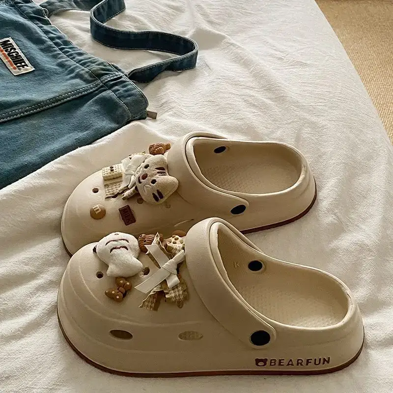 Eva Thick-Soled Clogs for Women, Summer Outer Wear, Non-Slip, Popular Cute Cat and Fish Toe-Toe Two-Wear Sandals — feature 29