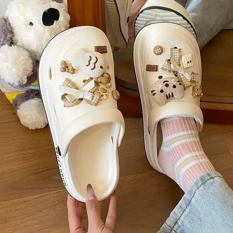Eva Thick-Soled Clogs for Women, Summer Outer Wear, Non-Slip, Popular Cute Cat and Fish Toe-Toe Two-Wear Sandals — feature 31