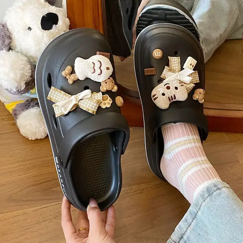 Eva Thick-Soled Clogs for Women, Summer Outer Wear, Non-Slip, Popular Cute Cat and Fish Toe-Toe Two-Wear Sandals — feature 32