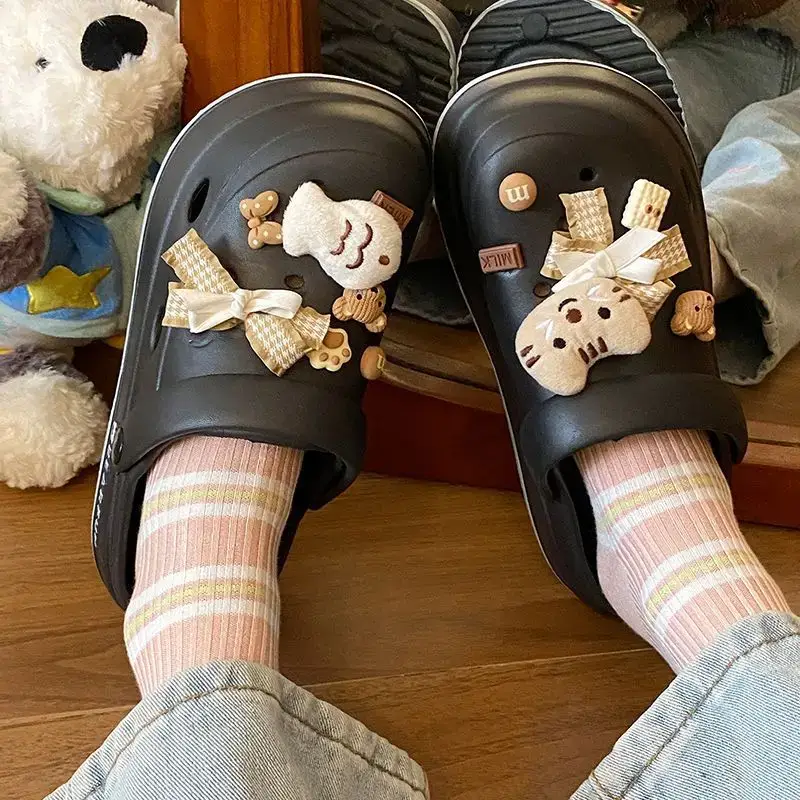 Eva Thick-Soled Clogs for Women, Summer Outer Wear, Non-Slip, Popular Cute Cat and Fish Toe-Toe Two-Wear Sandals — feature 33