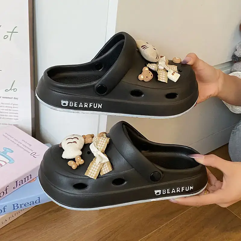 Eva Thick-Soled Clogs for Women, Summer Outer Wear, Non-Slip, Popular Cute Cat and Fish Toe-Toe Two-Wear Sandals — feature 37
