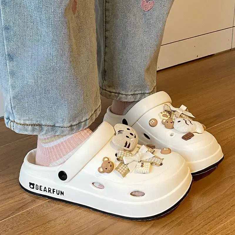 Eva Thick-Soled Clogs for Women, Summer Outer Wear, Non-Slip, Popular Cute Cat and Fish Toe-Toe Two-Wear Sandals — feature 39