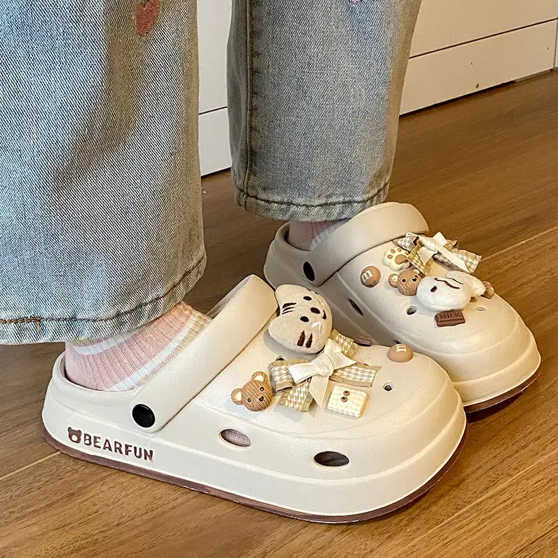 Eva Thick-Soled Clogs for Women, Summer Outer Wear, Non-Slip, Popular Cute Cat and Fish Toe-Toe Two-Wear Sandals — feature 41