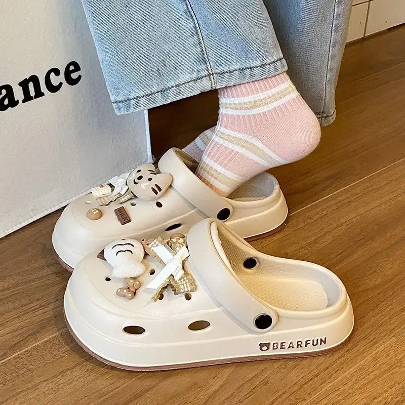 Eva Thick-Soled Clogs for Women, Summer Outer Wear, Non-Slip, Popular Cute Cat and Fish Toe-Toe Two-Wear Sandals — feature 42