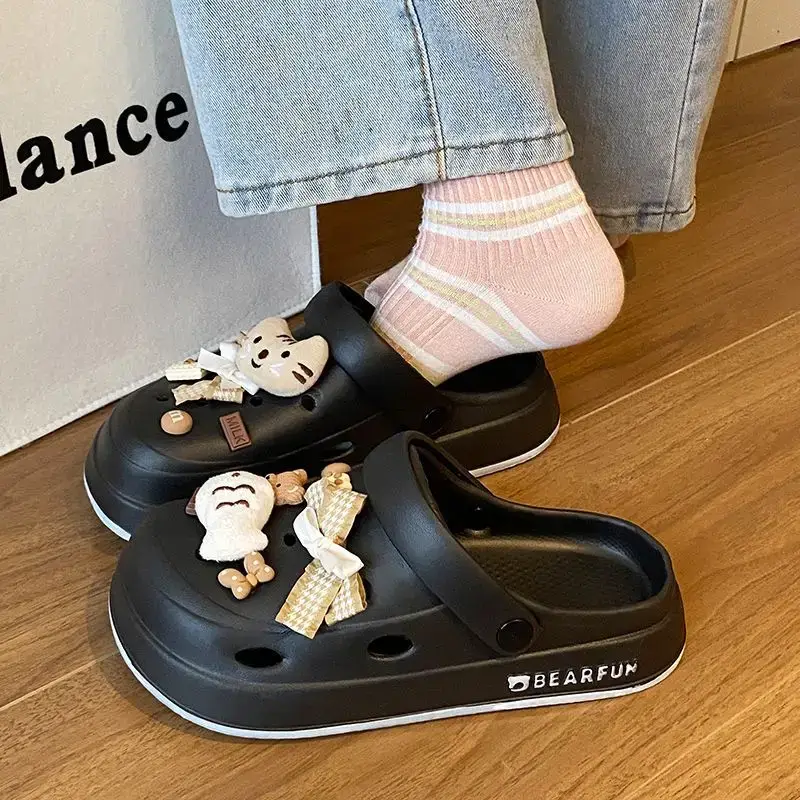 Eva Thick-Soled Clogs for Women, Summer Outer Wear, Non-Slip, Popular Cute Cat and Fish Toe-Toe Two-Wear Sandals — feature 44