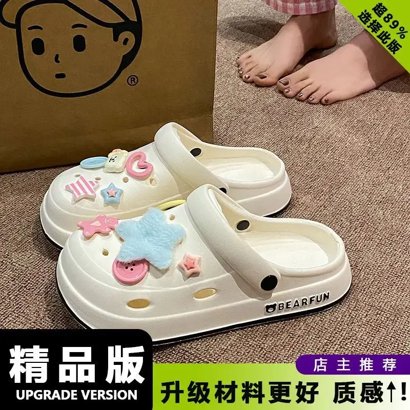 Eva Thick-Soled Clogs for Women, Summer Outer Wear, Non-Slip, Popular Cute Cat and Fish Toe-Toe Two-Wear Sandals - Image 10