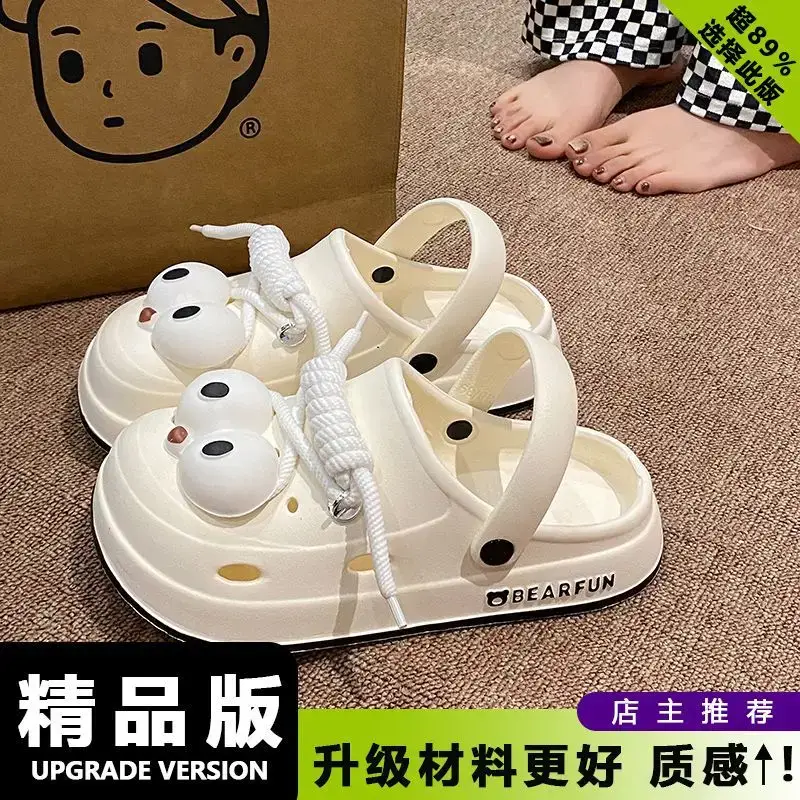 Eva Thick-Soled Clogs for Women, Summer Outer Wear, Non-Slip, Popular Cute Cat and Fish Toe-Toe Two-Wear Sandals - Image 4