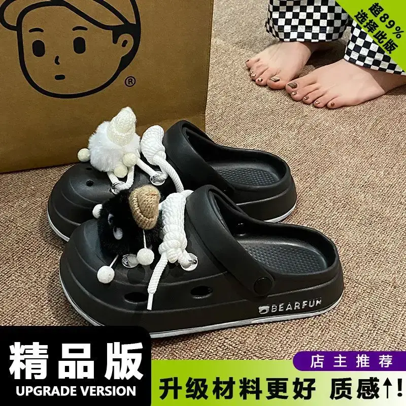 Eva Thick-Soled Clogs for Women, Summer Outer Wear, Non-Slip, Popular Cute Cat and Fish Toe-Toe Two-Wear Sandals - Image 8