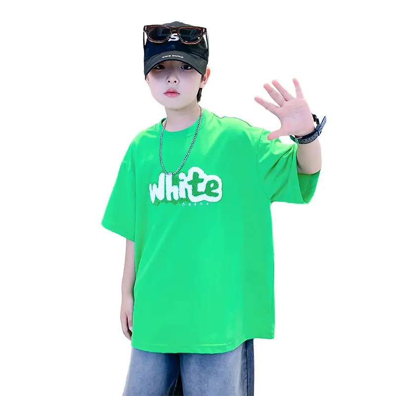 Boys Green Cotton T-Shirt 2026 Summer Ice Feel - Image 7