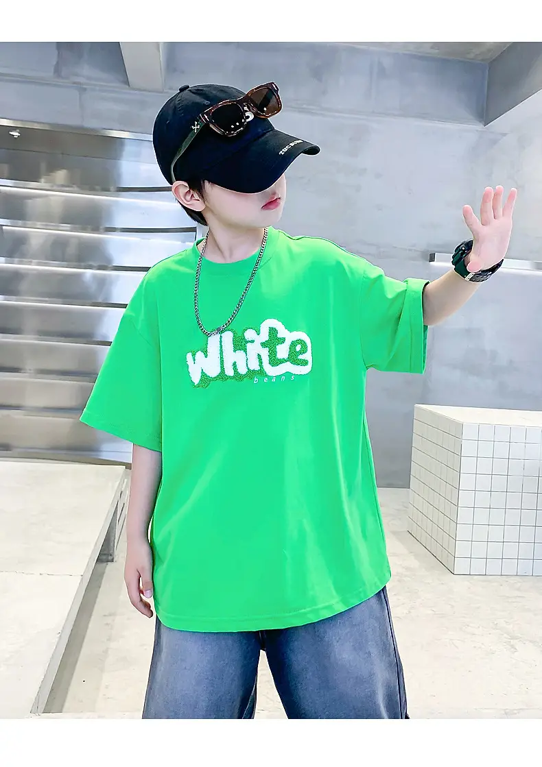 Boys Green Cotton T-Shirt 2026 Summer Ice Feel — feature 16