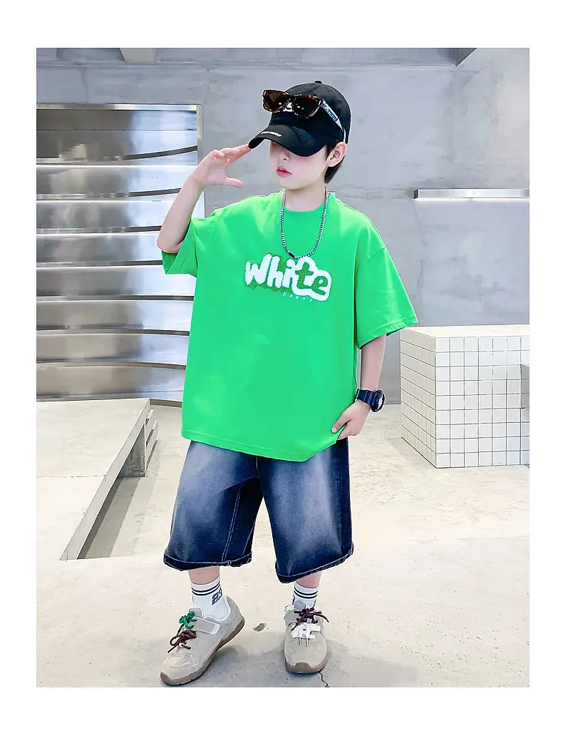 Boys Green Cotton T-Shirt 2026 Summer Ice Feel — feature 17