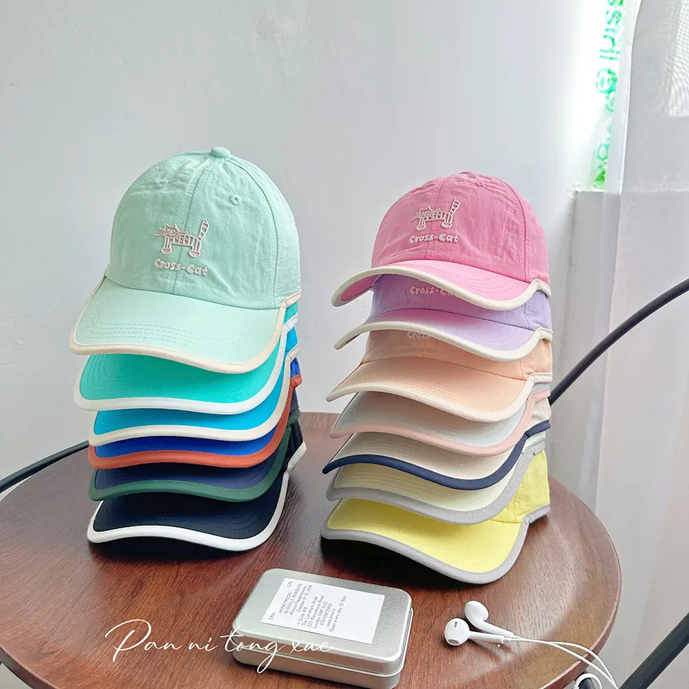 Girls Sun Hat Pink White Duck Print Cap — feature 30