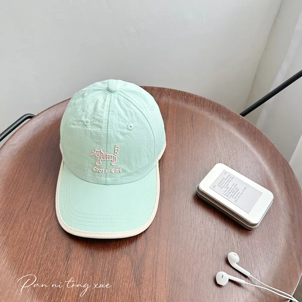 Girls Sun Hat Pink White Duck Print Cap — feature 33