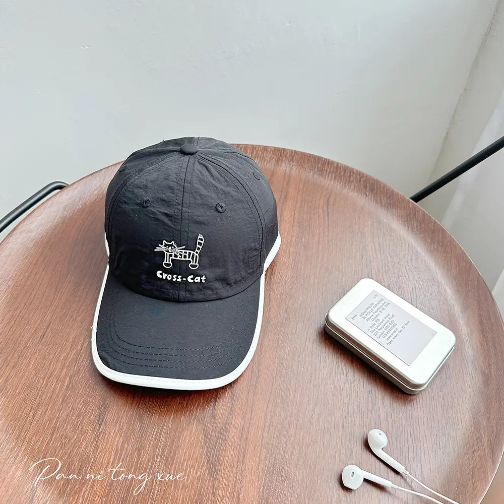 Girls Sun Hat Pink White Duck Print Cap — feature 36