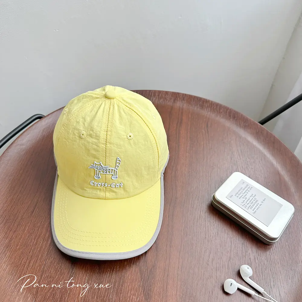 Girls Sun Hat Pink White Duck Print Cap — feature 38