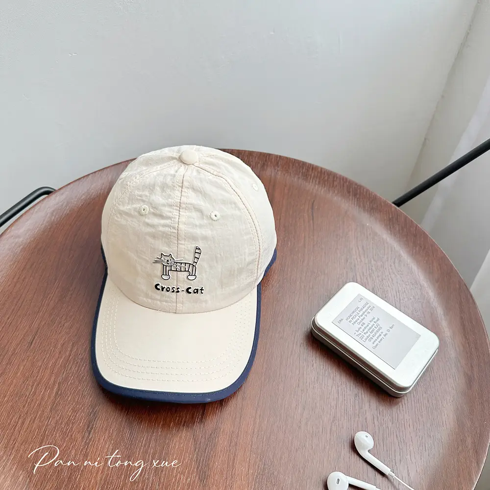 Girls Sun Hat Pink White Duck Print Cap — feature 39