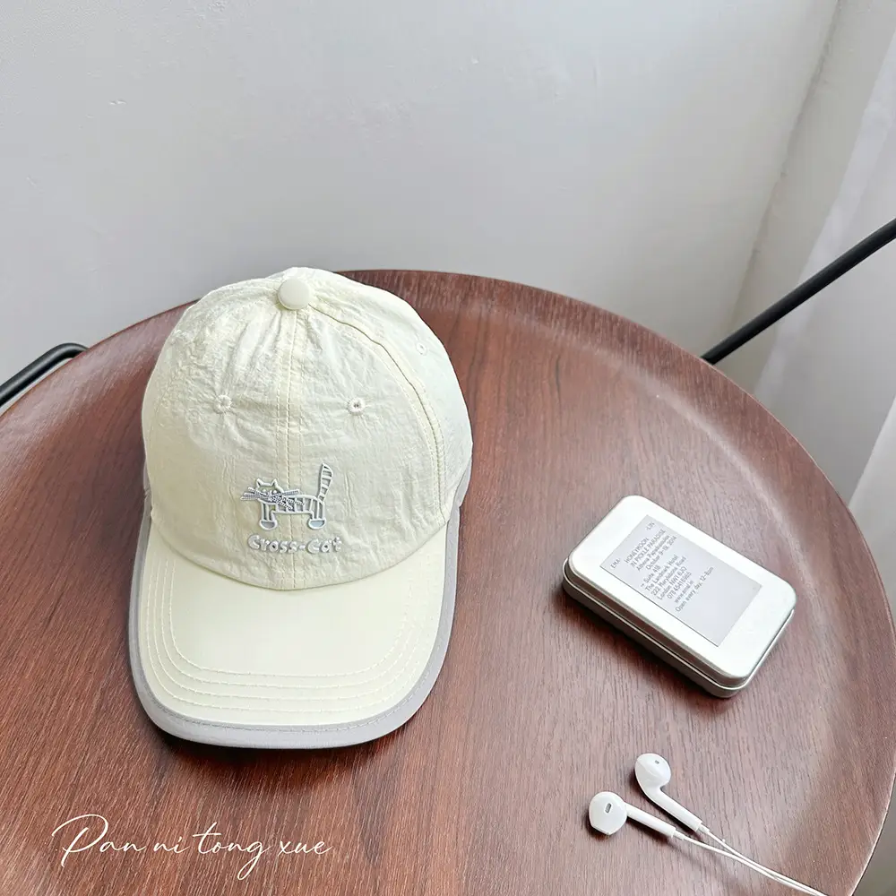Girls Sun Hat Pink White Duck Print Cap — feature 45