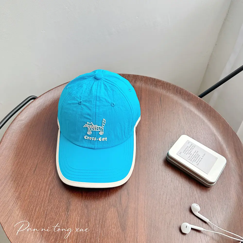 Girls Sun Hat Pink White Duck Print Cap - Image 12