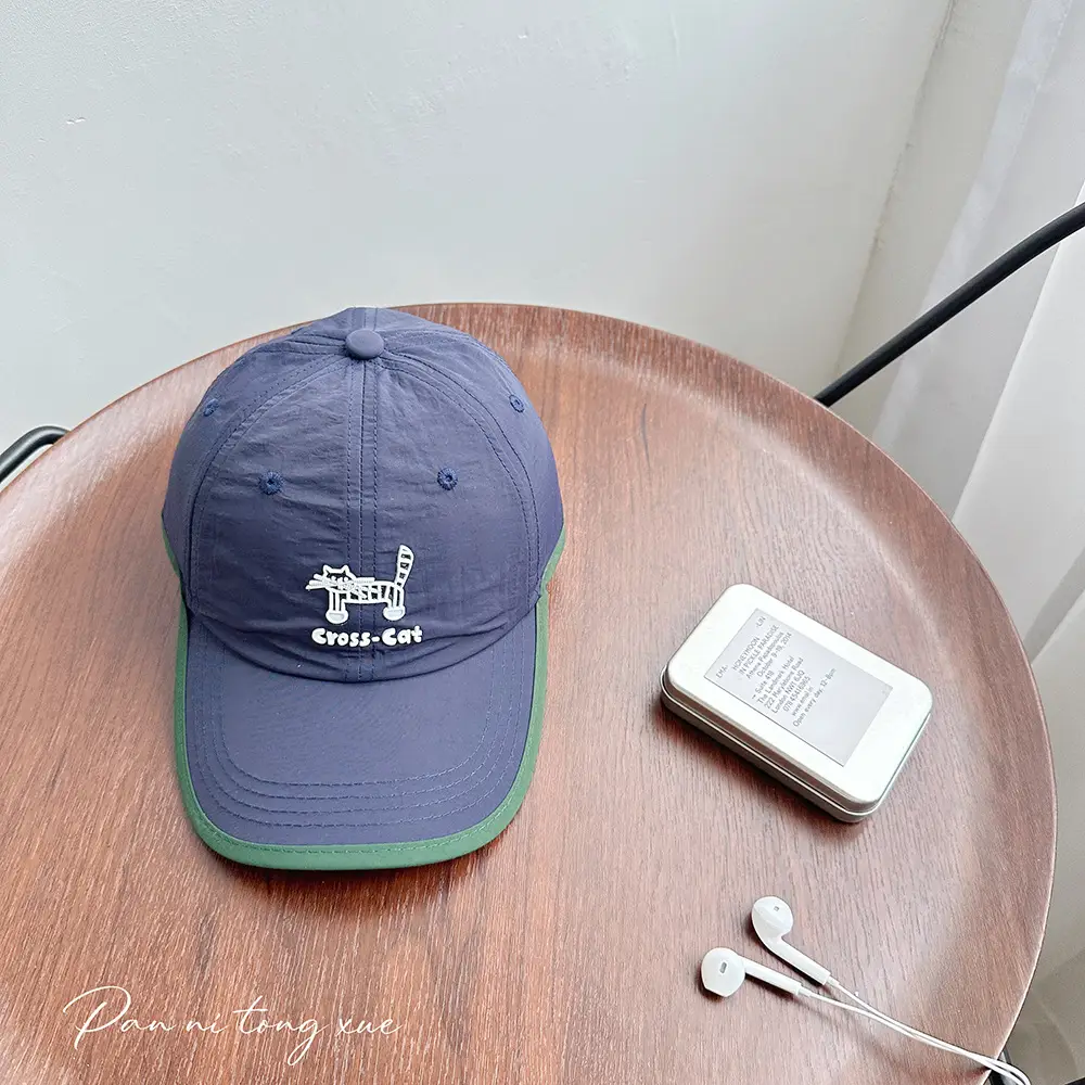 Girls Sun Hat Pink White Duck Print Cap - Image 2