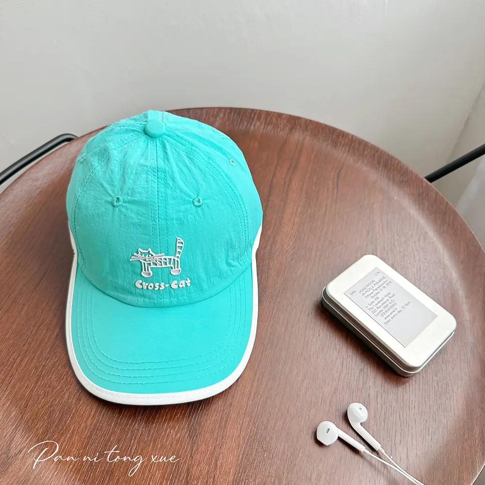 Girls Sun Hat Pink White Duck Print Cap - Image 5