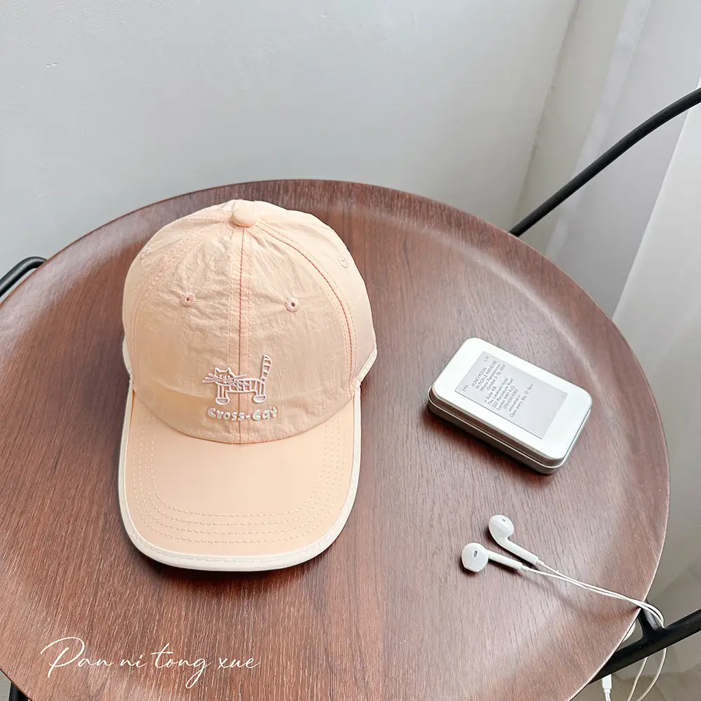 Girls Sun Hat Pink White Duck Print Cap - Image 8