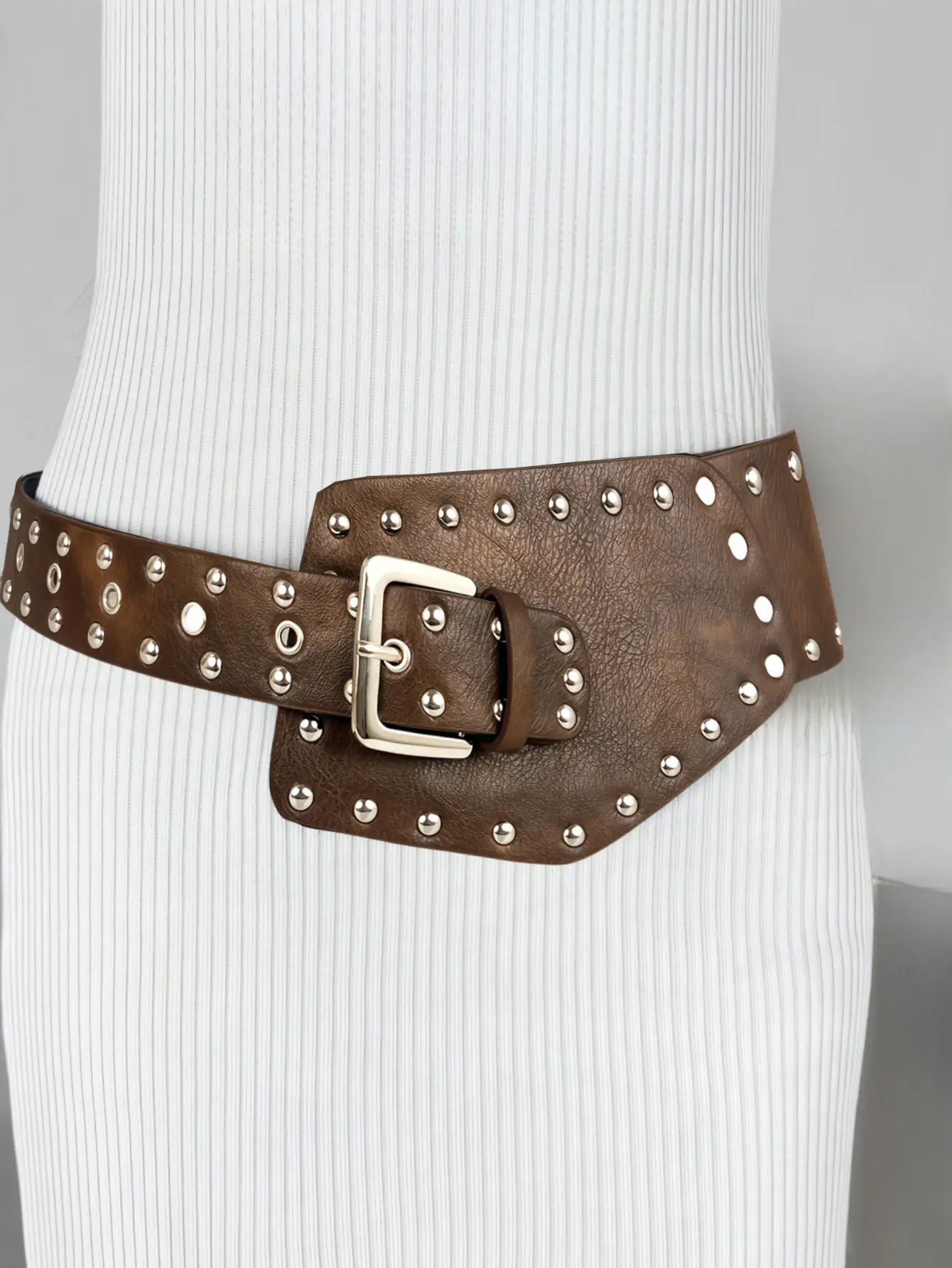 Lupita Leather Belt with Fur Tassels for Women - Image 5
