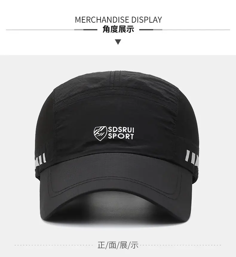 Men Black Sun Hat Sports Travel Baseball Cap — feature 17