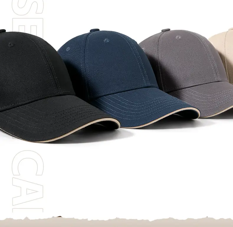 Men Grey Duckbill Baseball Cap Hard Top Breathable Cotton — feature 11